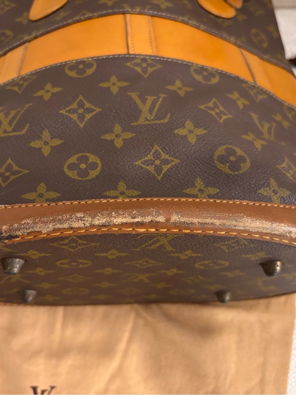 Authentic Louis Vuitton Bucket GM 1970s monogram vintage bag - Picture 9 of 14